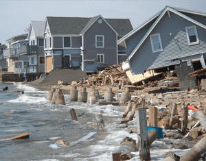 shoreline storm damage to homes