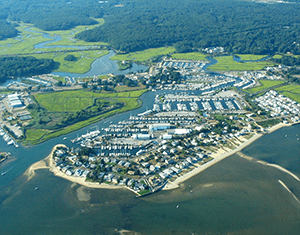 Aerial shoreline image
