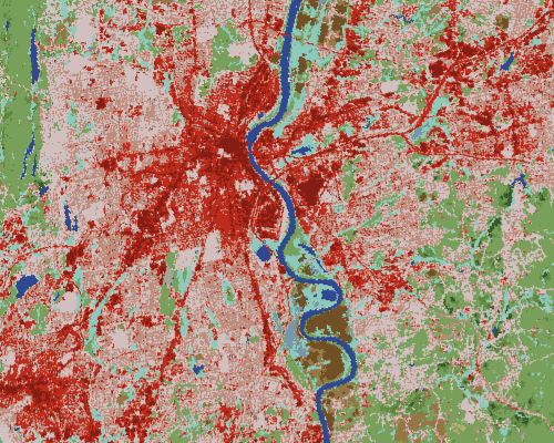 image showing land cover classification map for Hartford, CT area