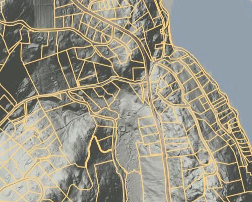 Image showing CT topography and parcel boundary